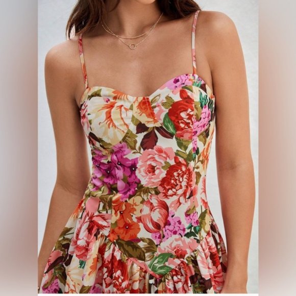Boho Floral Print Bodice Cami Dress - Picture 3 of 10